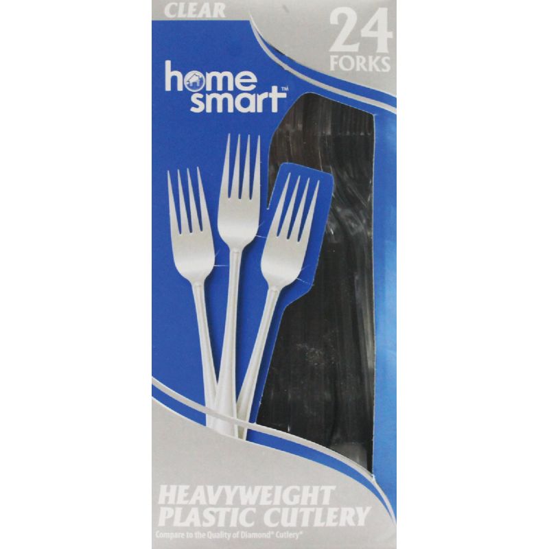 Home Smart Heavy-Duty Plastic Forks (Pack of 24)