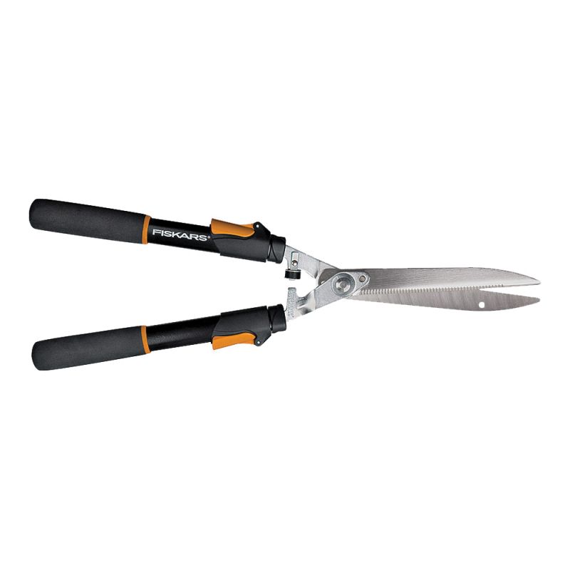 Fiskars 91696935 Hedge Shear, Serrated Blade, 10 in L Blade, Steel Blade, Steel Handle, Telescopic Handle 10 In