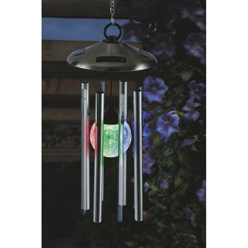 Cole &amp; Bright Solar Wind Chime Soft White, Red, Green, Blue
