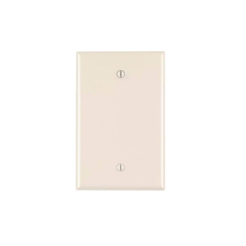 Leviton PJ13-T Blank Wallplate, 4-7/8 in L, 3-1/8 in W, 1/4 in Thick, 1 -Gang, Nylon, Light Almond, Box Mounting Midway, Light Almond