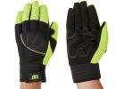 CAT High Visibility Synthetic Leather Work Glove L, Black &amp; Green