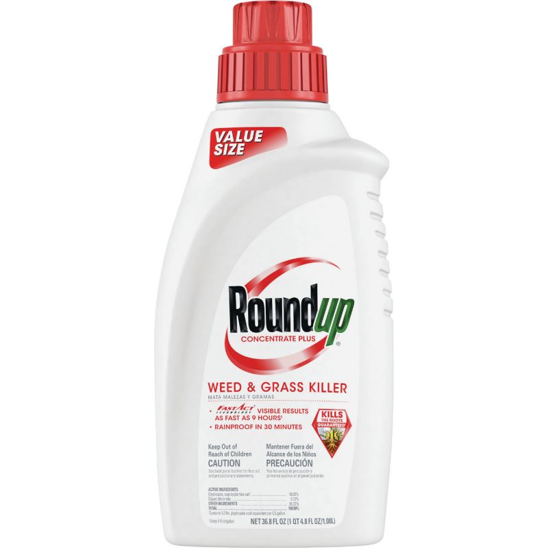 Roundup Concentrate Plus Weed &amp; Grass Killer 36.8 Oz., Pourable
