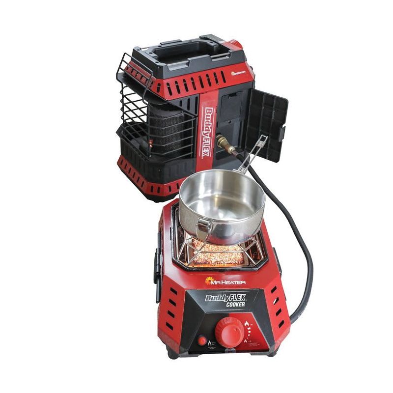 Mr. Heater Buddy FLEX F600100 Portable Radiant Heater, 1 lb Minimum Fuel Tank, Propane, 11,000 Btu/hr BTU, Red Red