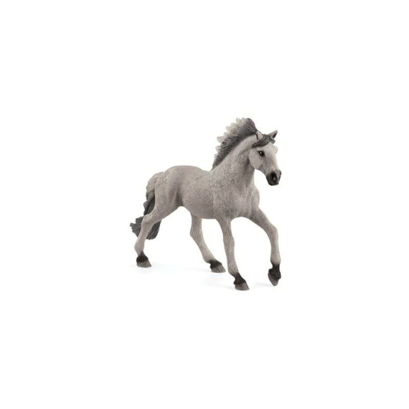 Schleich-S Farm World Series 13915 Toy, 3 to 8 years, Sorraia Mustang Stallion, Plastic Gray