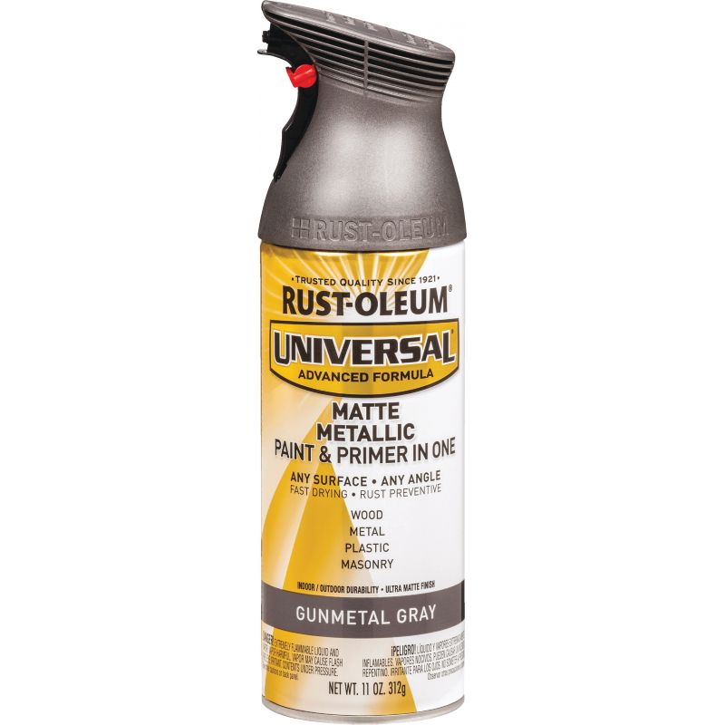 Rust-Oleum Universal Metallic Spray Paint &amp; Primer In One Gunmetal Gray, 11 Oz.