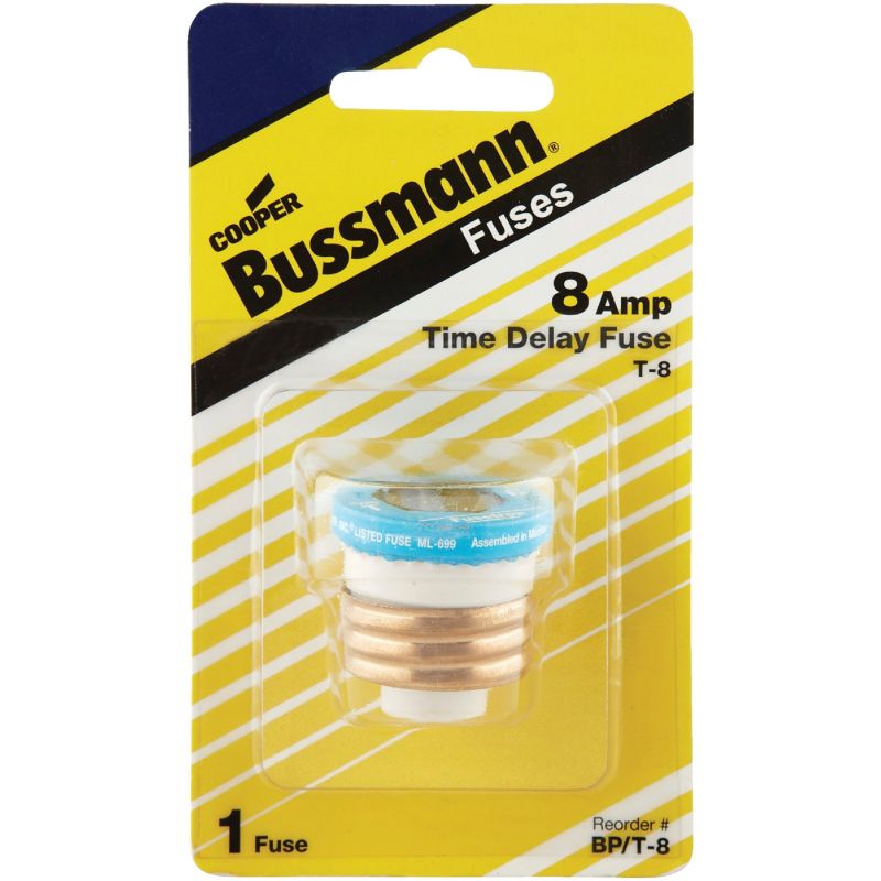 Bussmann Fusetron T Plug Fuse 10,000 AIC, 8