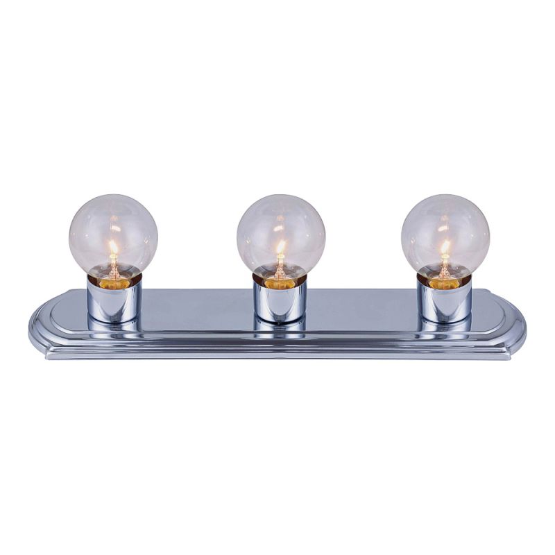 Canarm IVLBS13CH Vanity Light, 60 W, 3-Lamp, G Lamp, Steel Fixture, Chrome Fixture