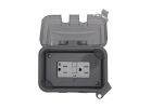 Eaton WIUXHTWRSGF15W GFCI Outlet Box, 4-1/2 in L, 6 in W, Polycarbonate, Gray Gray