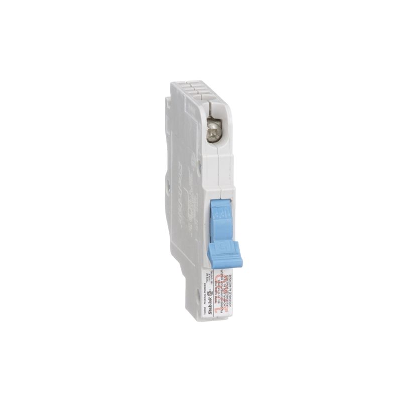 Square D Stab-lok NC015CP Circuit Breaker, Mini, Type NC, 15 A, 1 -Pole, 120 V, Plug Mounting, White White