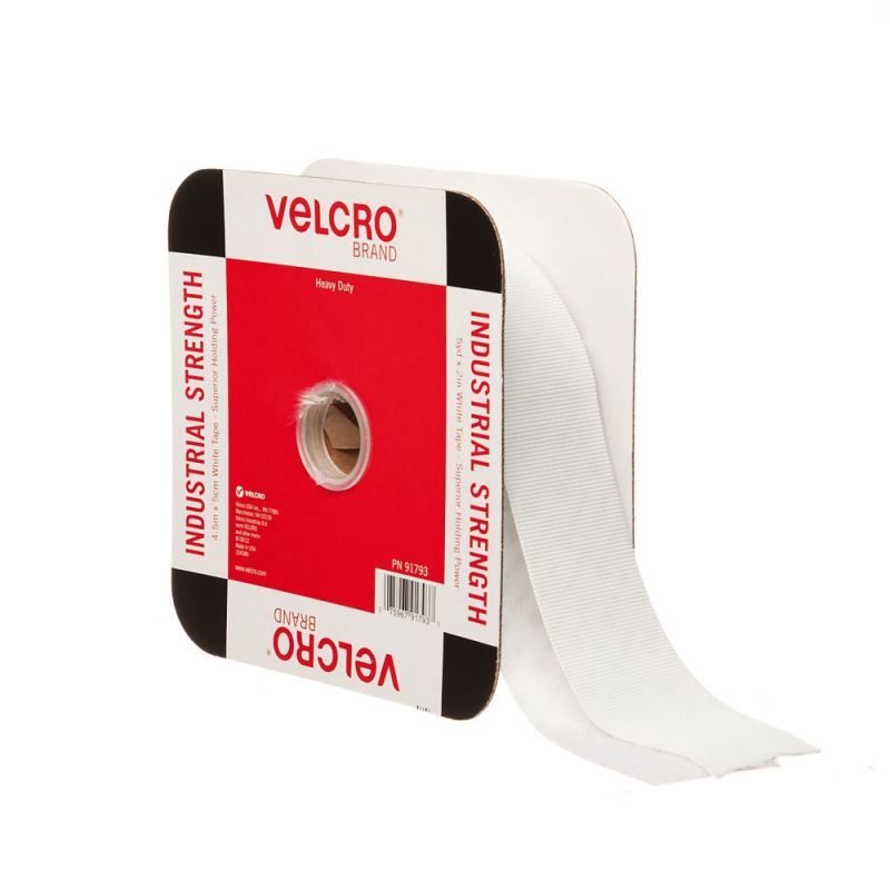 VELCRO Brand Industrial Strength Heavy Duty 4in x 2in Strips White 2 Pack 