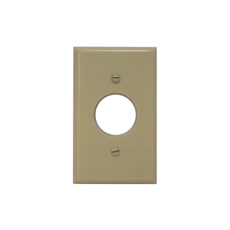 Leviton 86004 Single Receptacle Wallplate, 4-1/2 in L, 2-3/4 in W, 1 -Gang, Thermoset Plastic, Ivory, Smooth Ivory