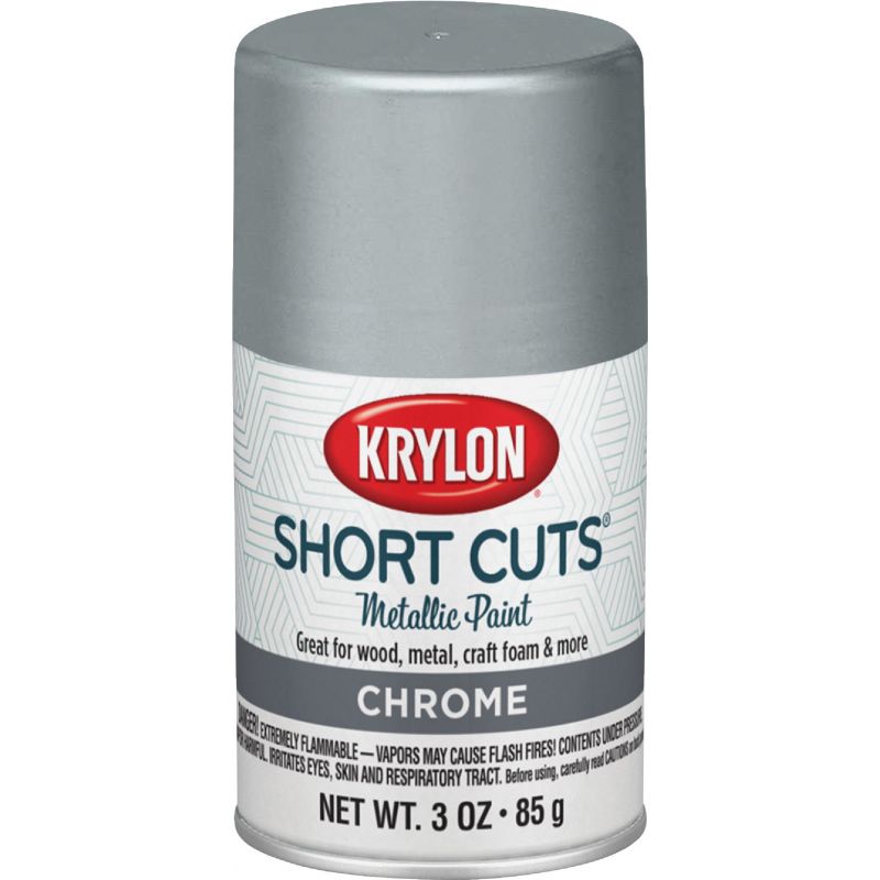 Krylon Short Cuts Enamel Spray Paint Chrome, 3 Oz.