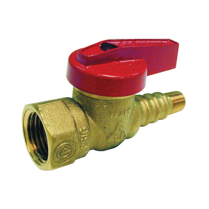 B &amp; K 115-503 Gas Ball Valve, 1/2 in Connection, FPT x TX Pattern, 200 psi Pressure, Manual Actuator, Brass Body, Chrome