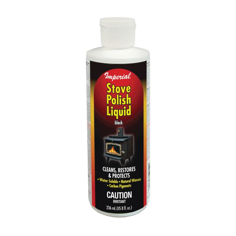 Imperial KK0057 Stove Polish, Liquid, Opaque Black, Pleasant, 8 fl-oz Bottle Opaque Black