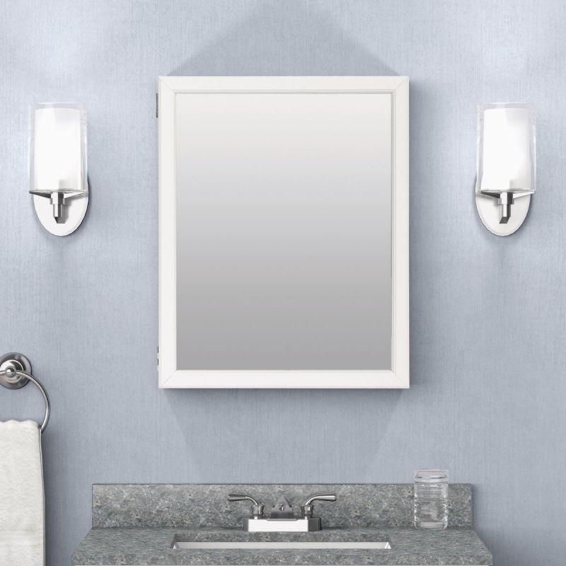 Zenith Single Mirror Framed Medicine Cabinet White