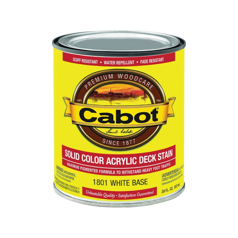 Cabot 05 Decking Stain, Low-Lustre, White, Liquid, 1 qt White