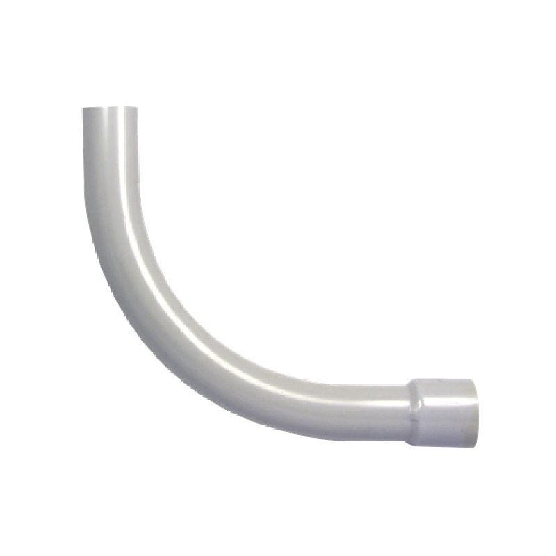 IPEX 069088 Elbow, 3 in Trade Size, 90 deg Angle, SCH 80 Schedule Rating, PVC, 13 in L Radius, Spigot x Bell End, Gray Gray
