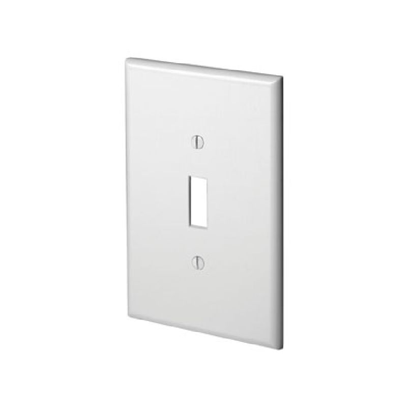 Leviton 88101 Wallplate, 3-1/2 in L, 5-1/4 in W, 1 -Gang, Thermoset Plastic, White, Smooth White