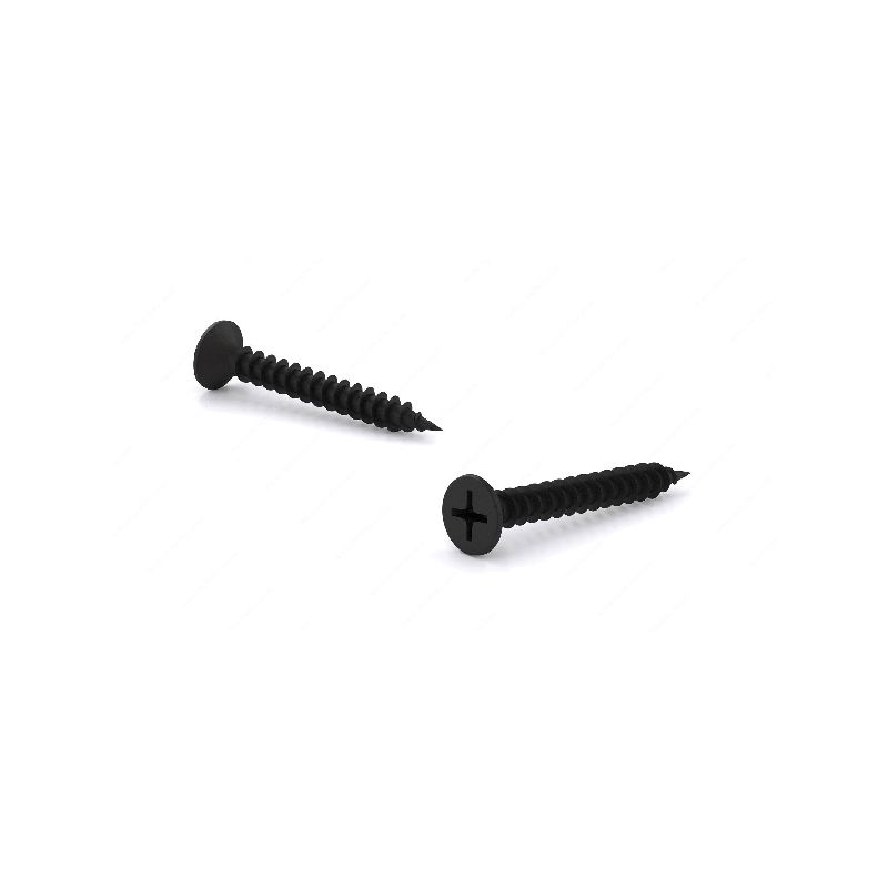 Reliable RzR Series DS6114C5 Screw, 1-1/4 in L, Fine, Full Thread, Flat Head, Phillips Drive, Type S Point, Steel, 500/BX Black