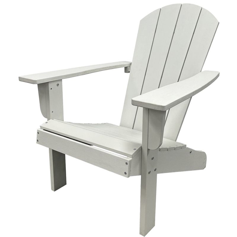 Seasonal Trends HKWS629A-W Adirondack Chair, 29.7 in W, 35.43 in D, 36 in H, Resin Wood Seat, White Frame