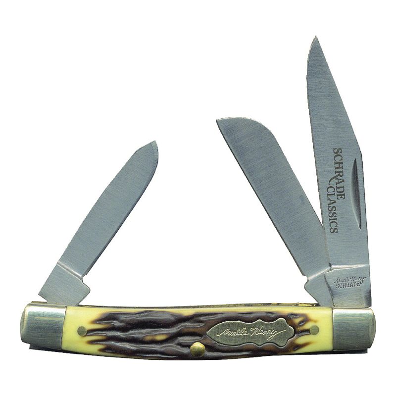 Uncle Henry 834UH Folding Pocket Knife, 2-1/2 in L Blade, 7Cr17 High Carbon Stainless Steel Blade, 3-Blade 2-1/2 In