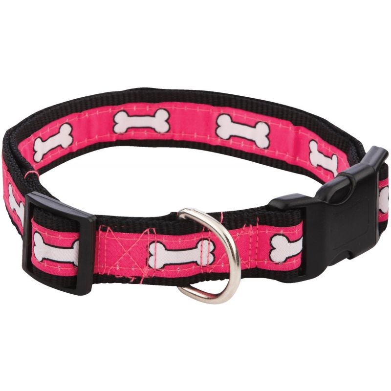 Westminster Pet Ruffin&#039; it Bone Print Dog Collar Pink/Blue/Red