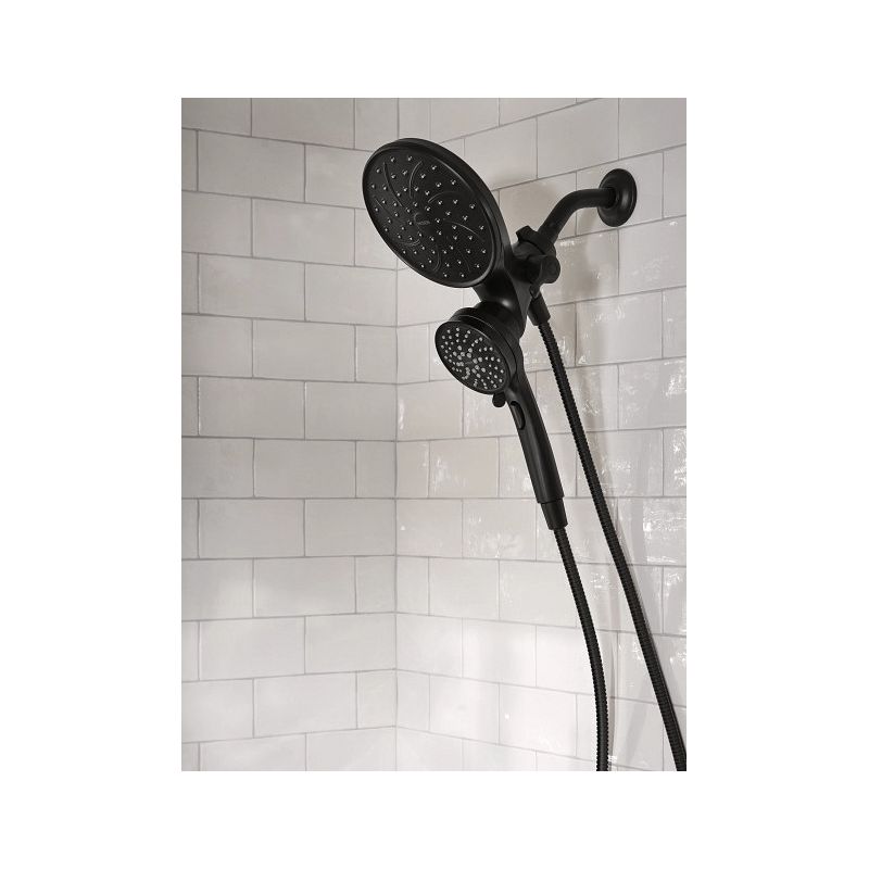 Moen Brecklyn 82611BL Tub and Shower Faucet, Six Function Showerhead, 1.75 gpm Showerhead, 6 Spray Settings, Matte Black