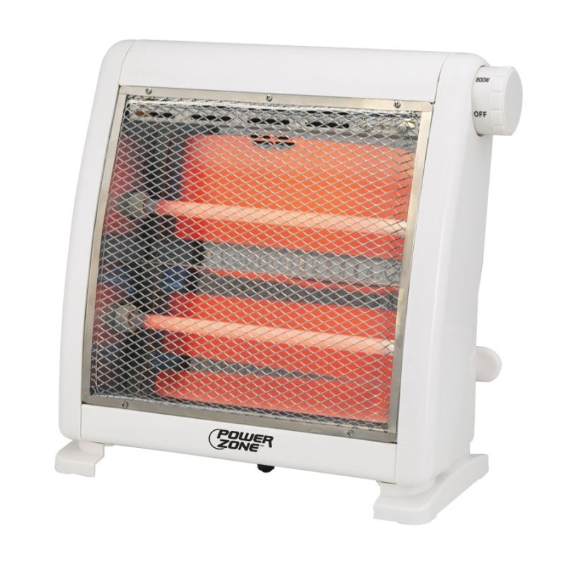 PowerZone H-5511 Infrared Quartz Radiant Heater, 12.5 A, 120 V, 400/800 W, 2-Heating Stage, White White