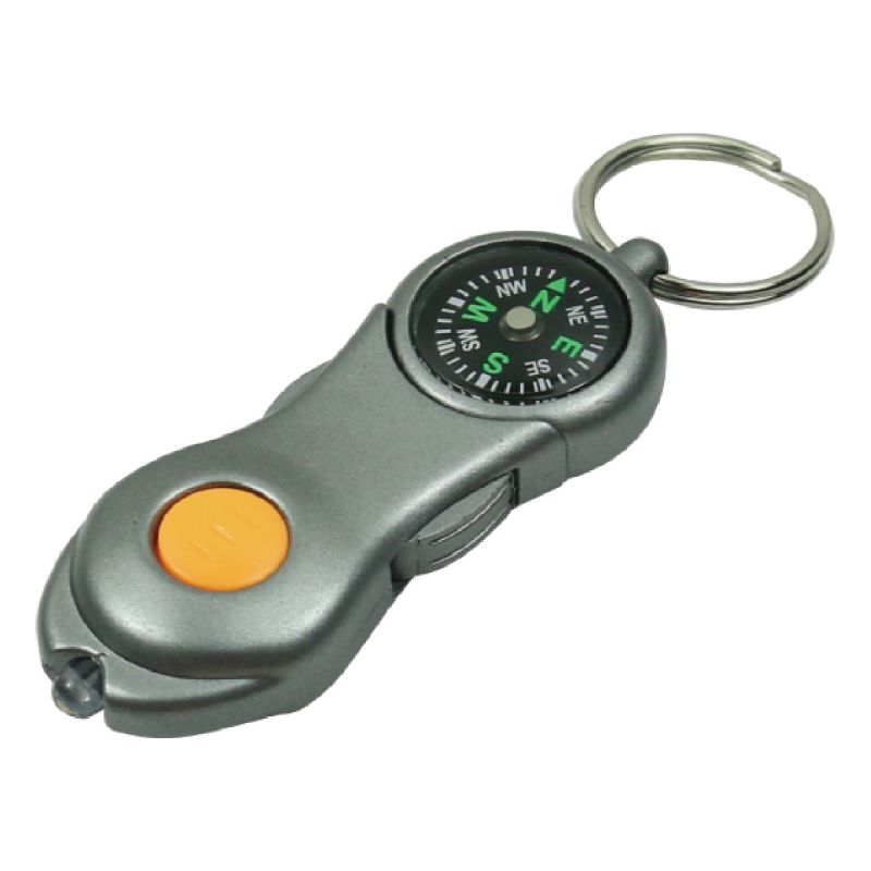 Vulcan 72-237 Key Ring Compass, Key Ring Ring, 7/8 in Dia Ring, Plastic Case, Gray