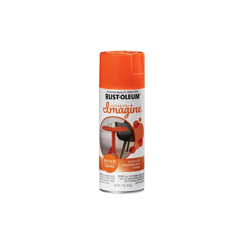 Rust-Oleum Imagine 345652 Craft Spray Paint, Neon Orange, 11 oz, Can Neon Orange