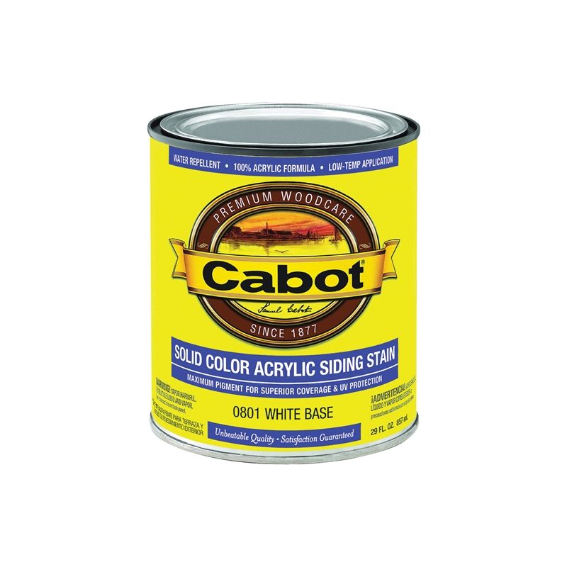 Cabot 140.0000801.005 Solid Stain, Natural Flat, Liquid, 1 qt, Can