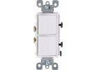 Leviton Single Pole Duplex Switch White, 15A