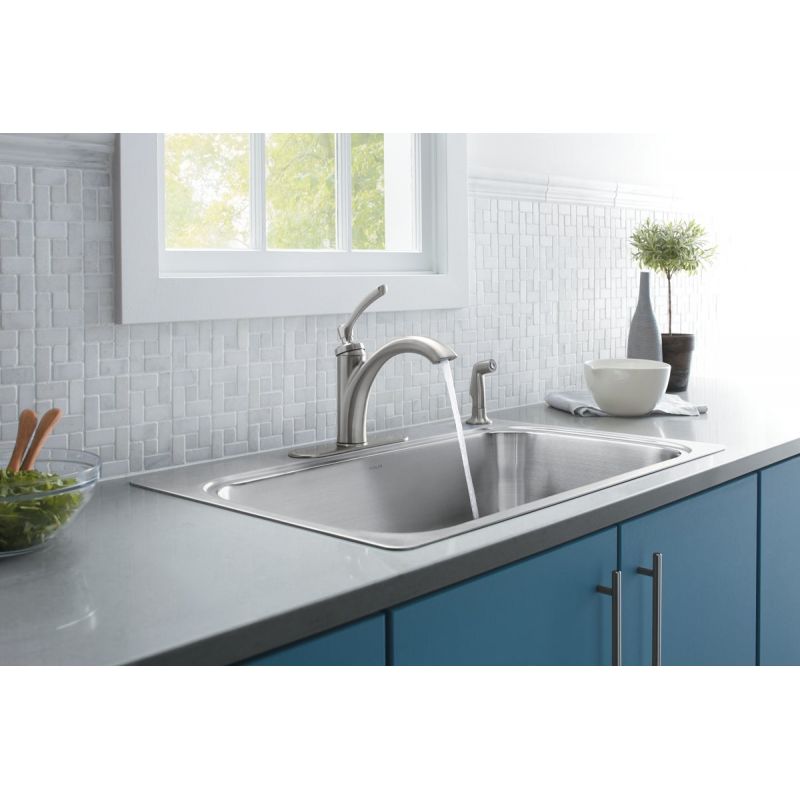 Kohler Linwood Single Handle Kitchen Faucet with Side Sprayer Transitional