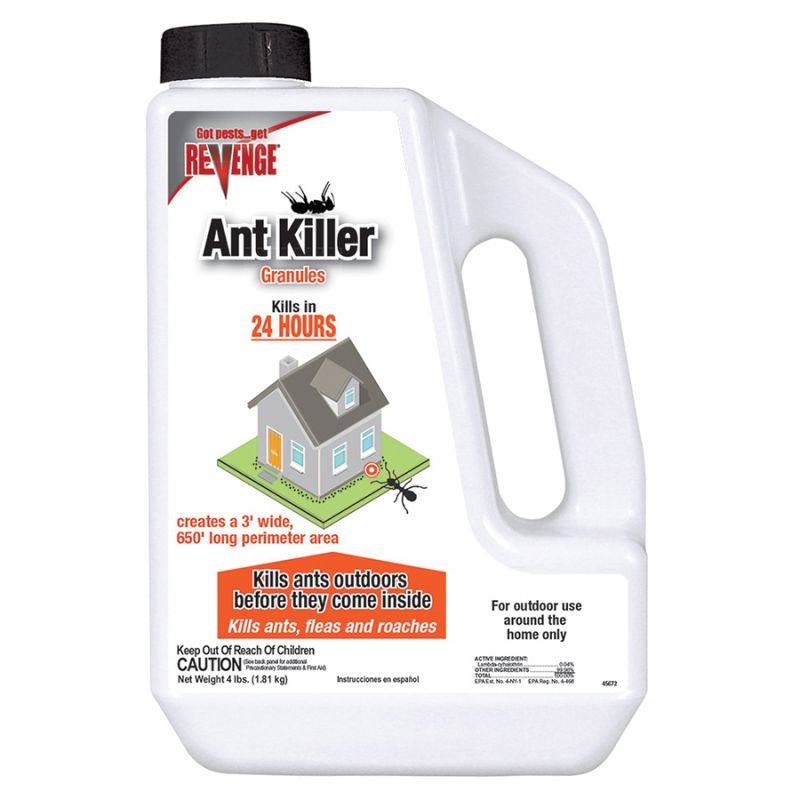 Bonide REVENGE 45672 Ant Killer Granules, Solid, 4 lb Jug Gray/Tan
