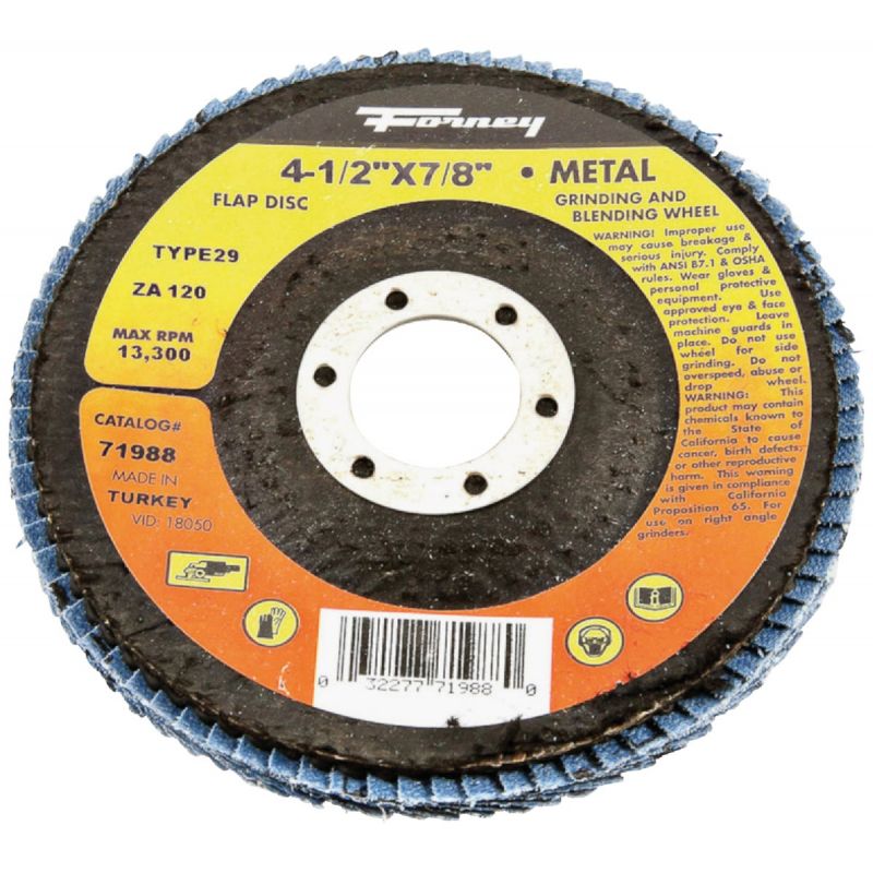 Forney Type 29 Blue Zirconia Angle Grinder Flap Disc