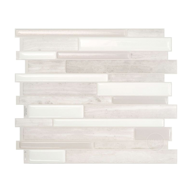 Buy Smart Tiles Mosaik Series SM1119G-04-QG Wall Tile, 11.55 in L Tile,  9.63 in W Tile, Milano Massa Pattern, Gray/White Gray/White (Pack of 6)