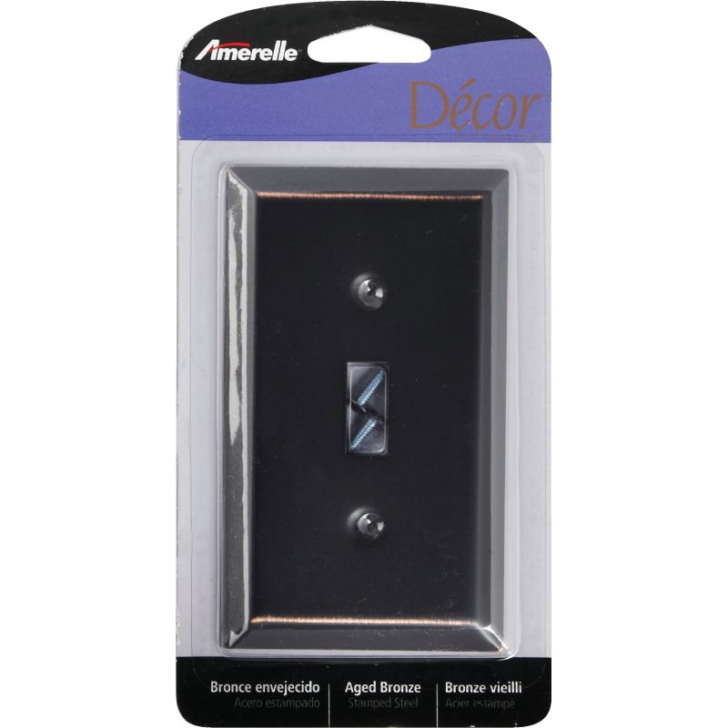 Amerelle Stamped Steel Switch Wall Plate Aged Bronze