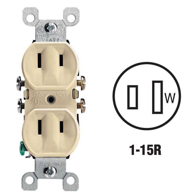 Leviton Duplex Outlet Ivory, 15 (Pack of 10)