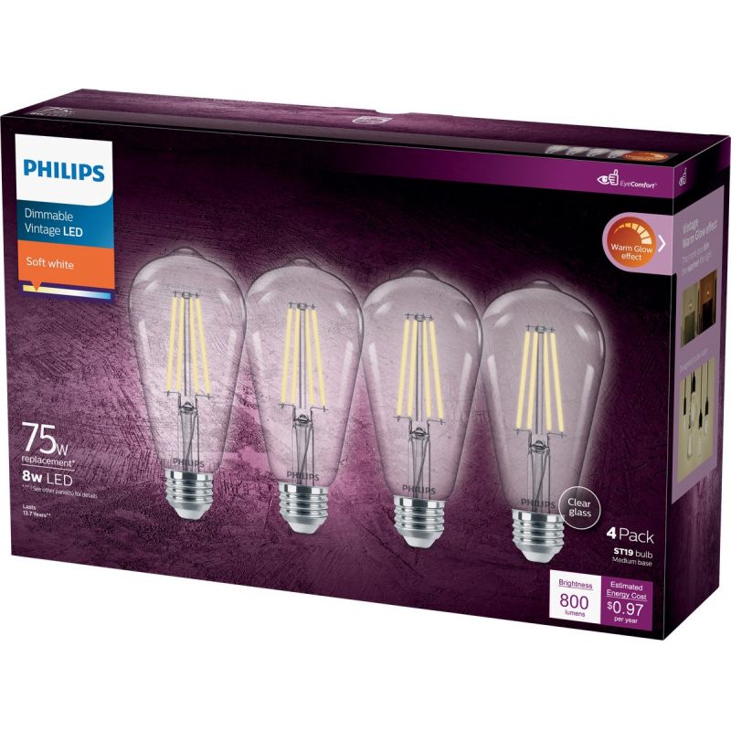 Philips Warm Glow ST19 Medium LED Decorative Light Bulb