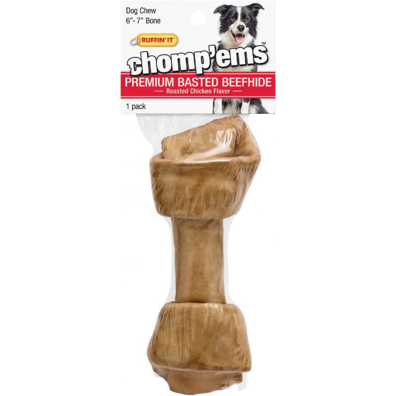 Westminster Pet Ruffin&#039; it Chomp&#039;ems Flat Knot Rawhide Bone