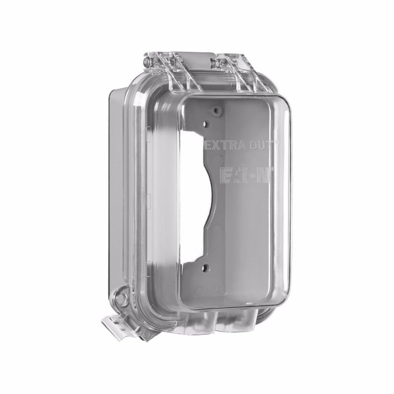EATON WIU-1VX Weatherproof Box, 4-1/4 in W, 6.05 in H, Surface Mounting, Polycarbonate, Gray Gray