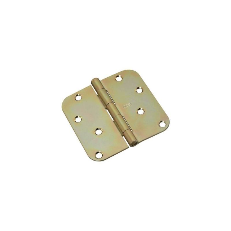 National Hardware N830-261 Door Hinge, 4 in H Frame Leaf, Steel, Brass, Non-Rising, Removable Pin, Full-Mortise Mounting