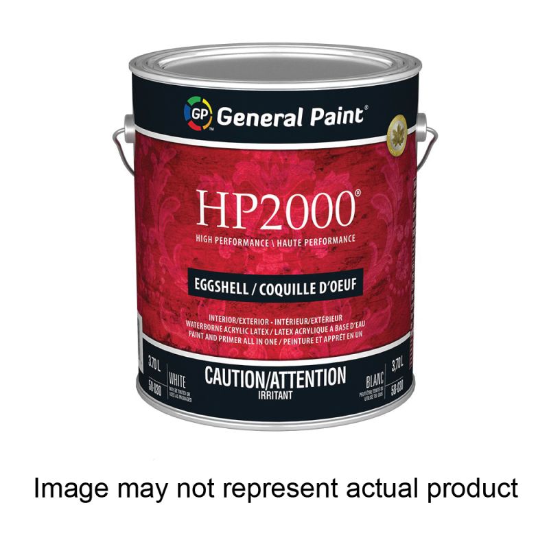General Paint HP2000 58-323-16 Exterior Paint, Eggshell, Red Base, 1 gal Red Base