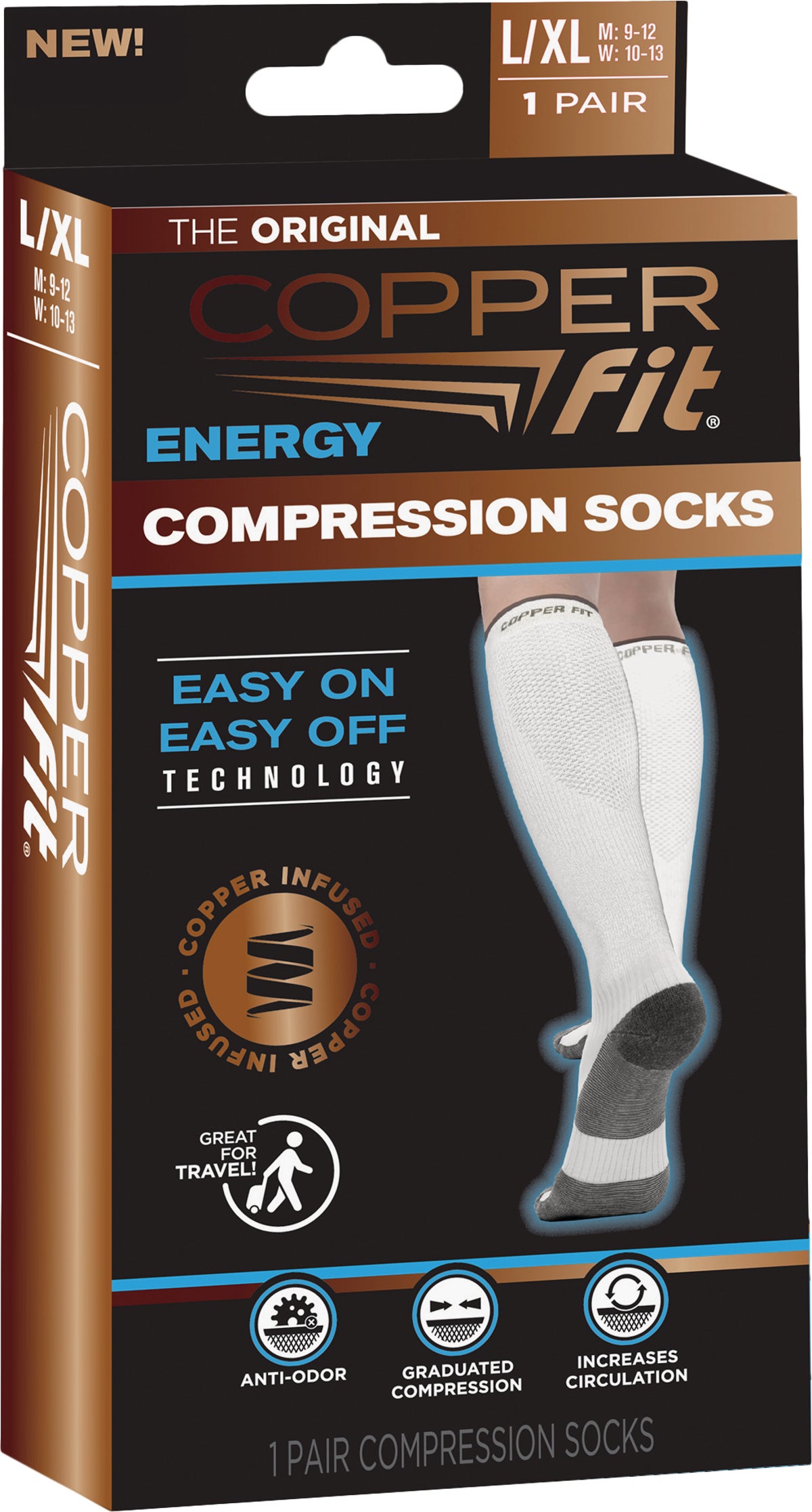 Buy Copper Fit Compression Sock S/M, White
