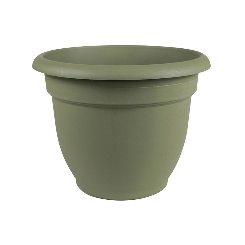 Bloem 20-56416 Planter, 16 in Dia, 13-3/4 in H, 17-3/4 in W, Round, Plastic, Living Green 6 Gal, Living Green