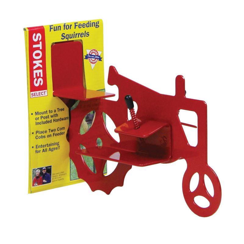 Stokes Select 38055 Corn Cob Feeder, Red, Powder-Coated, Post Mounting Red