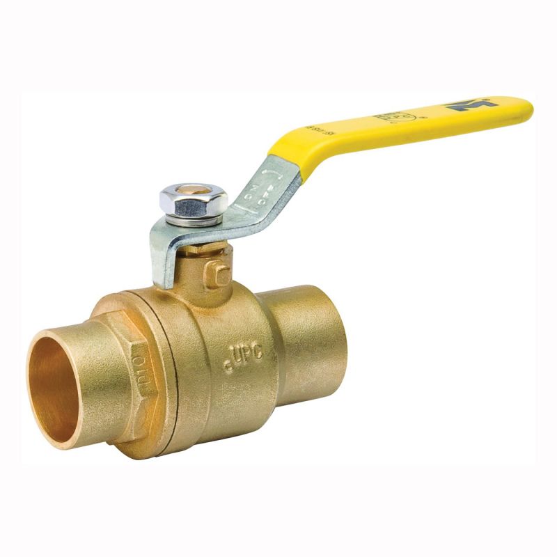 B &amp; K 107-843NL Ball Valve, 1/2 in Connection, Compression, 600/150 psi Pressure, Manual Actuator, Brass Body