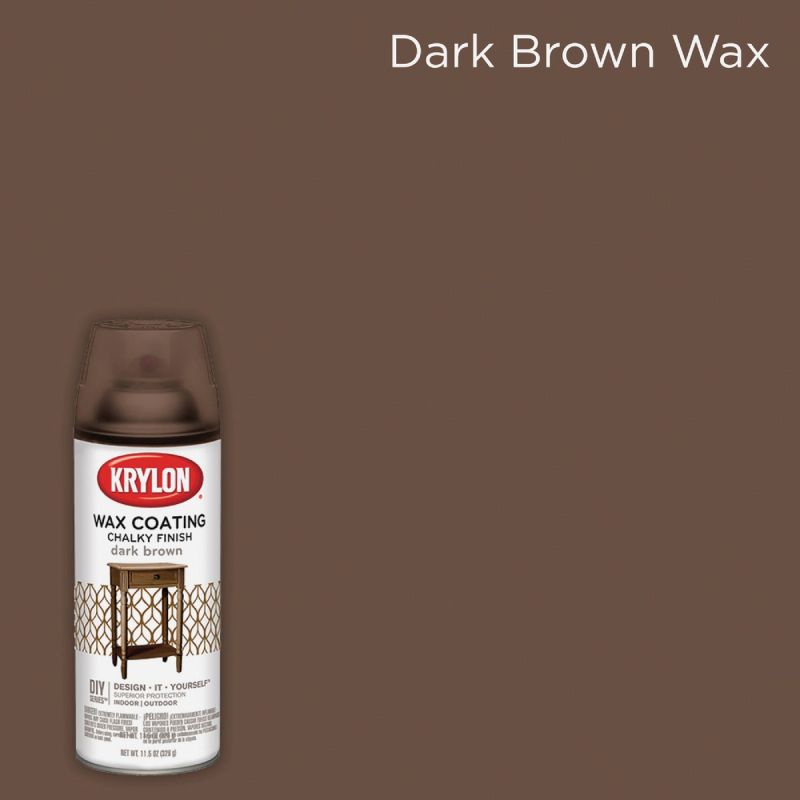 Krylon Chalky Finish Wax Coating Spray Paint Dark Brown, 11.5 Oz.