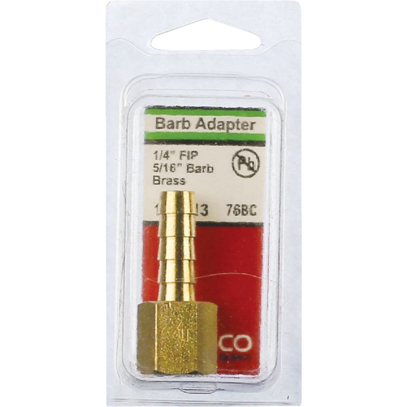 Lasco Brass Hose Barb X Female Pipe Thread Adapter 1/4&quot; FPT X 5/16&quot; Hose Barb