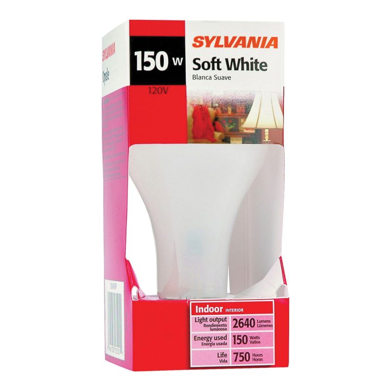 Sylvania 13101 Incandescent Lamp, 150 W, A21 Lamp, Medium E26 Lamp Base, 2640 Lumens, 2850 K Color Temp